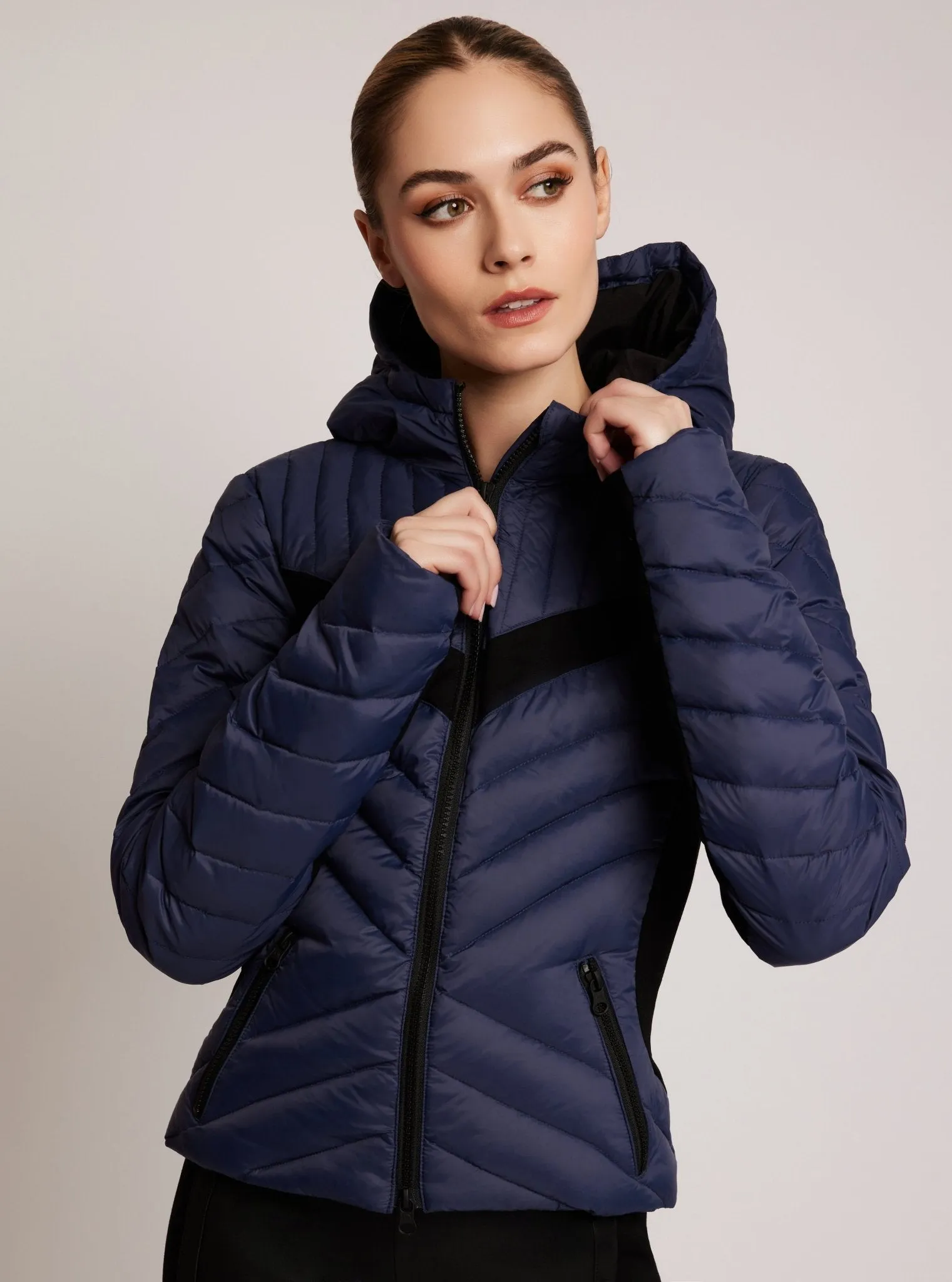 Chevron Stripe Down Filled Puffer Jacket - FINAL SALE
