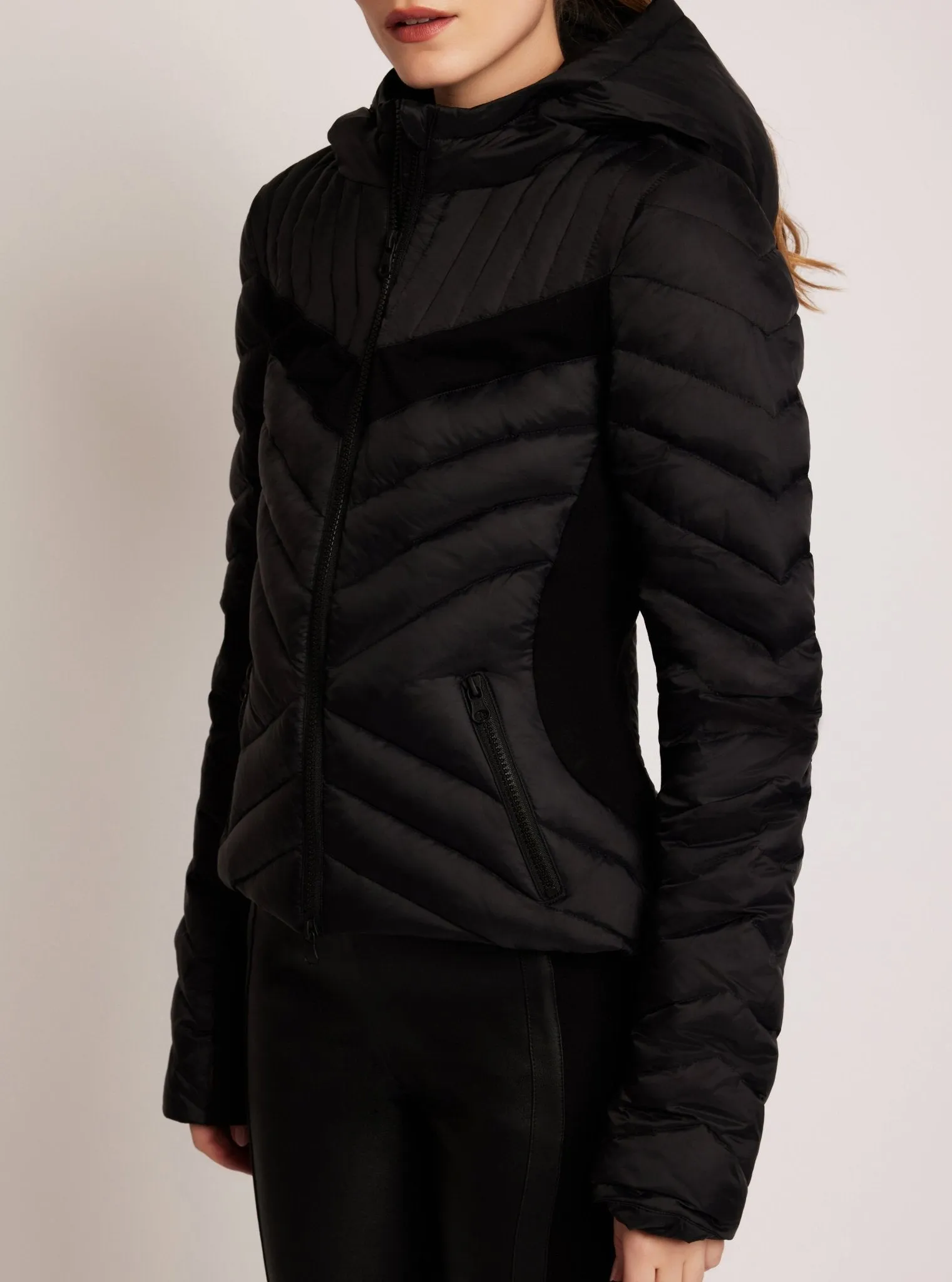 Chevron Stripe Down Filled Puffer Jacket - FINAL SALE