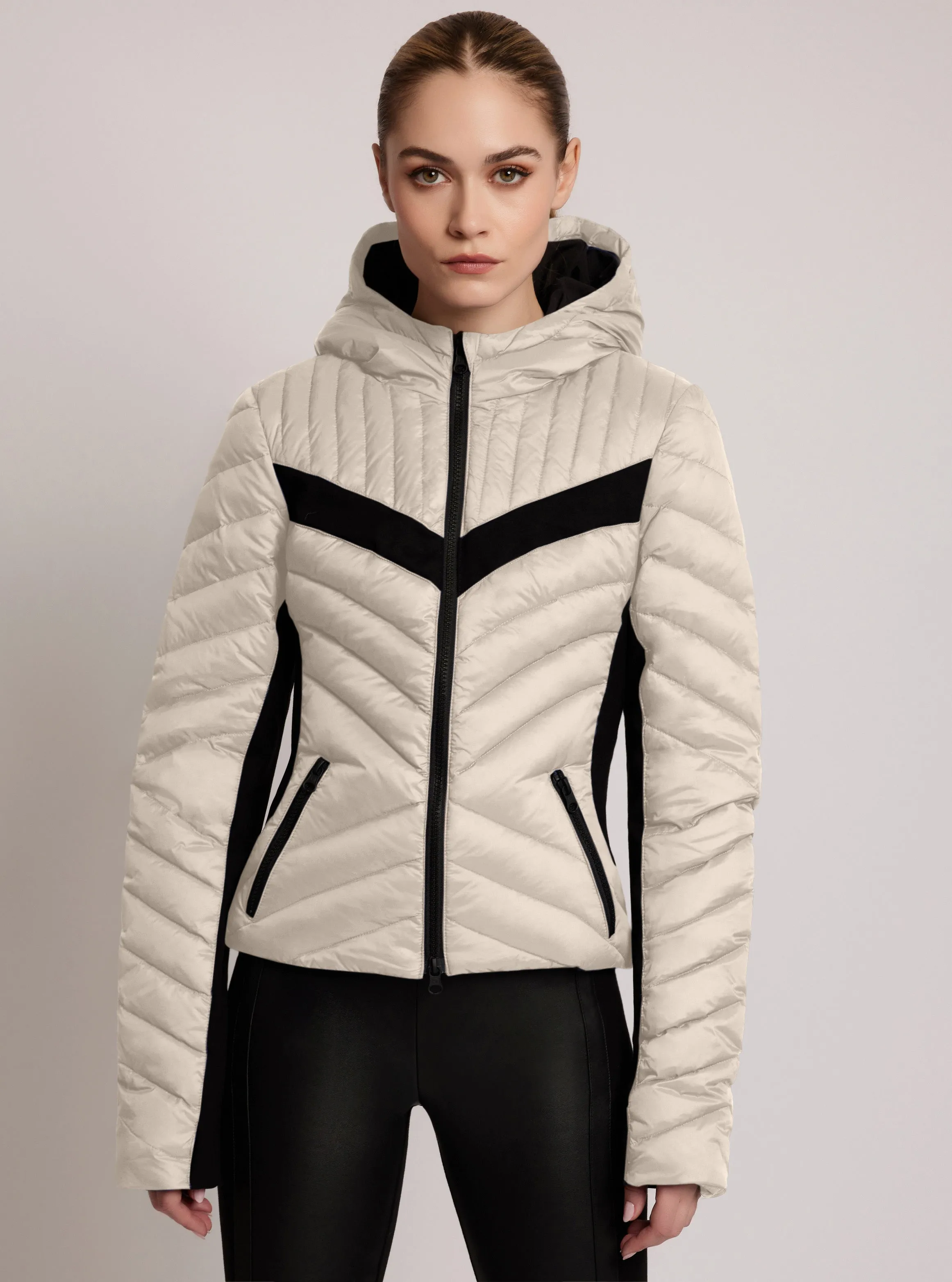 Chevron Stripe Down Filled Puffer Jacket - FINAL SALE