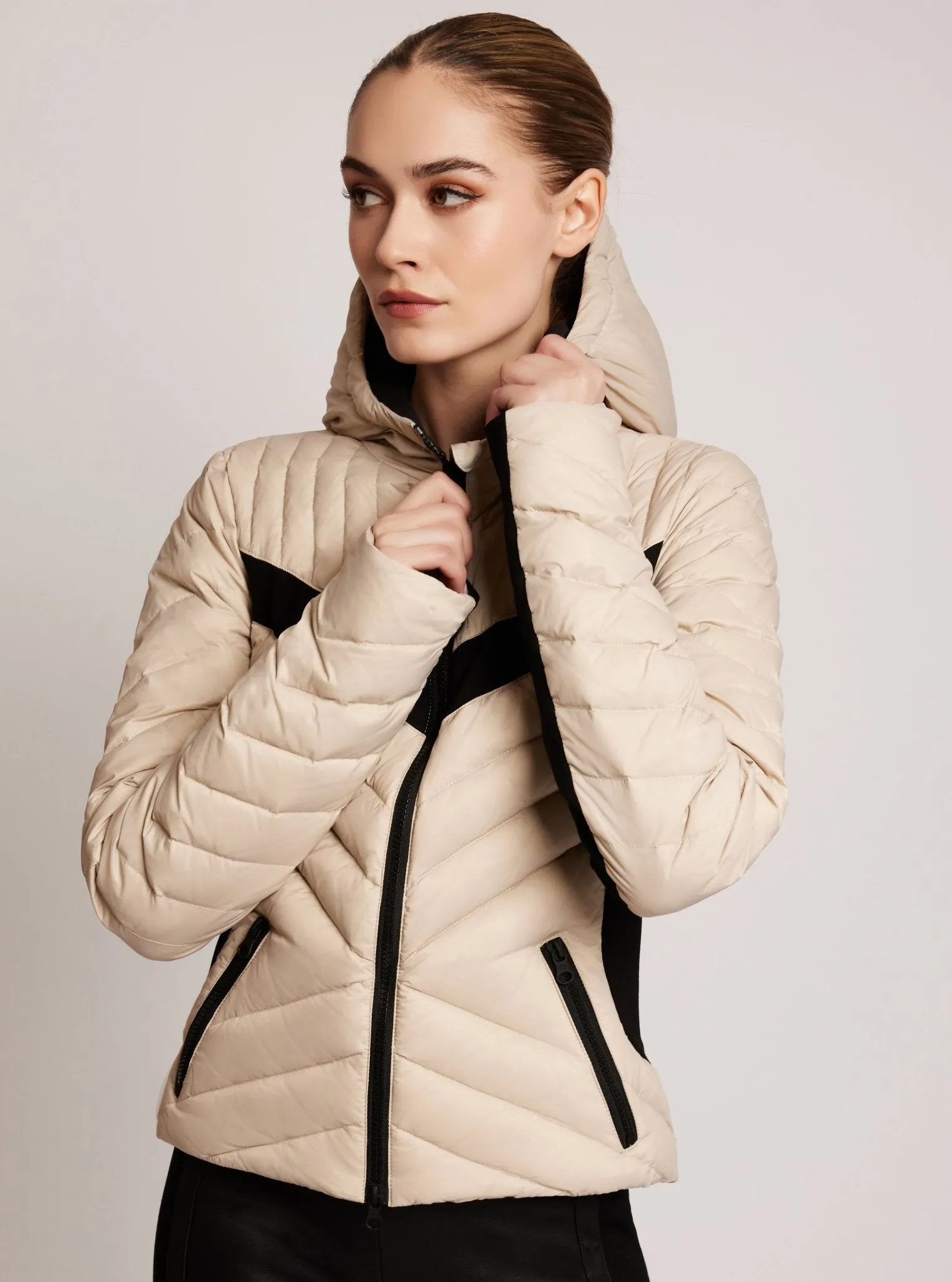 Chevron Stripe Down Filled Puffer Jacket - FINAL SALE
