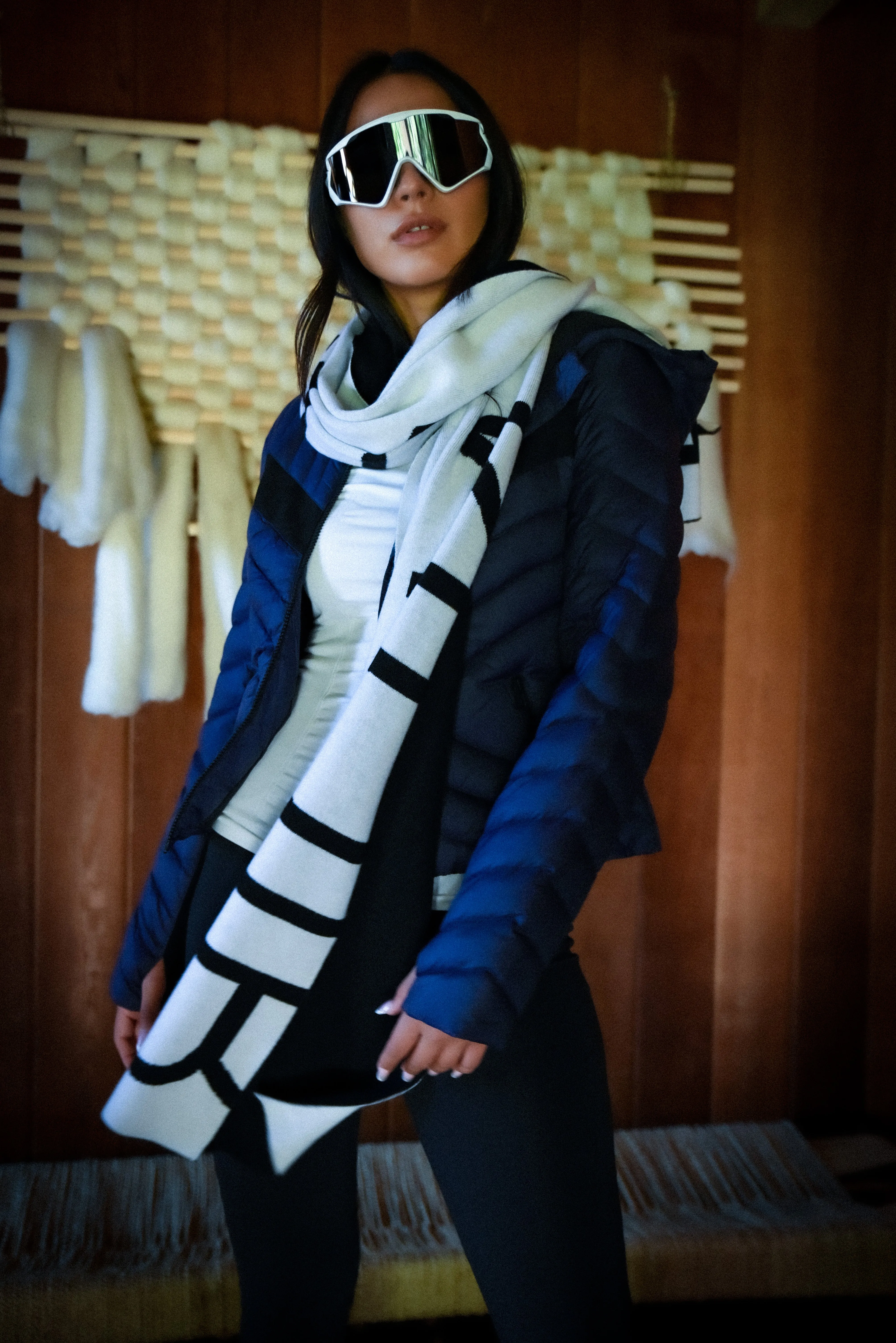 Chevron Stripe Down Filled Puffer Jacket - FINAL SALE
