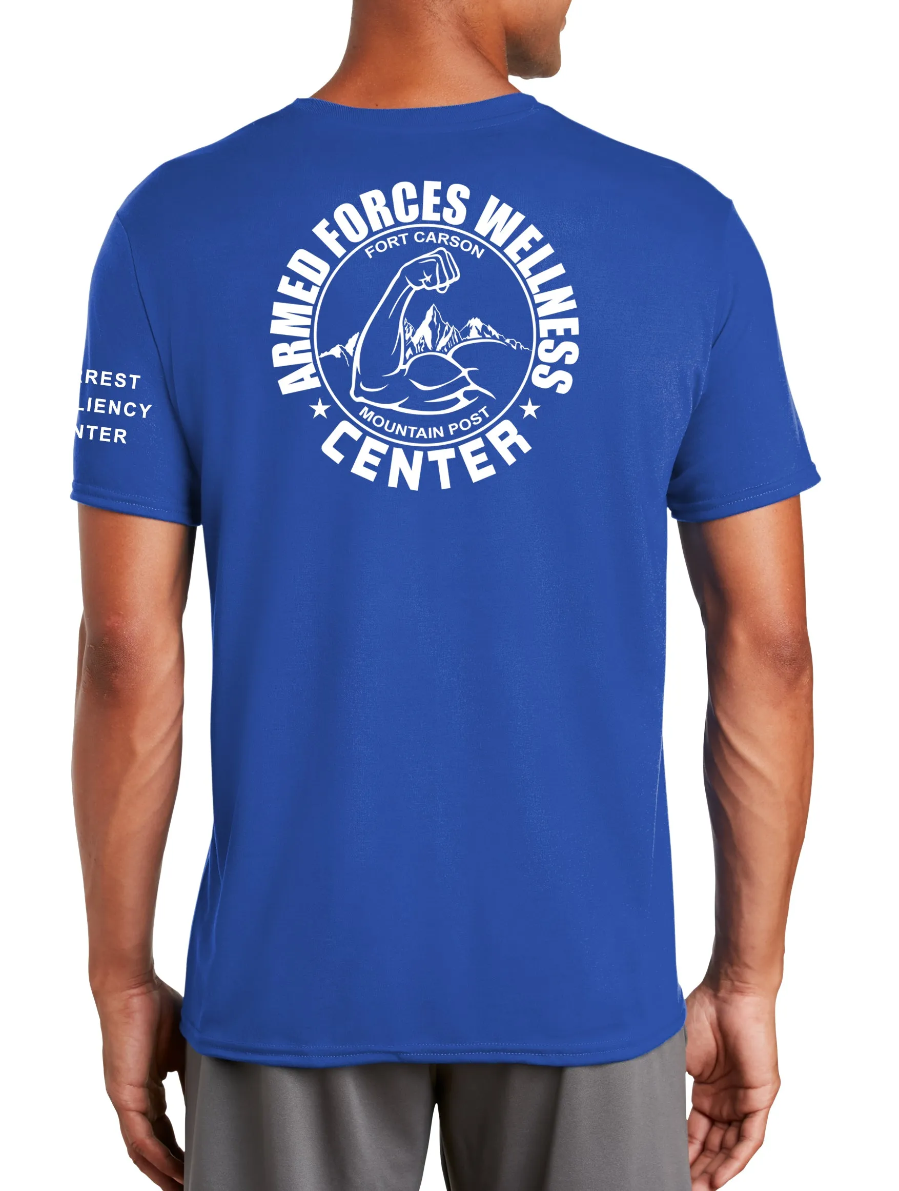 Colors Polyester Performance T-Shirt. (Feels like Cotton) Art on Back, Round Design.