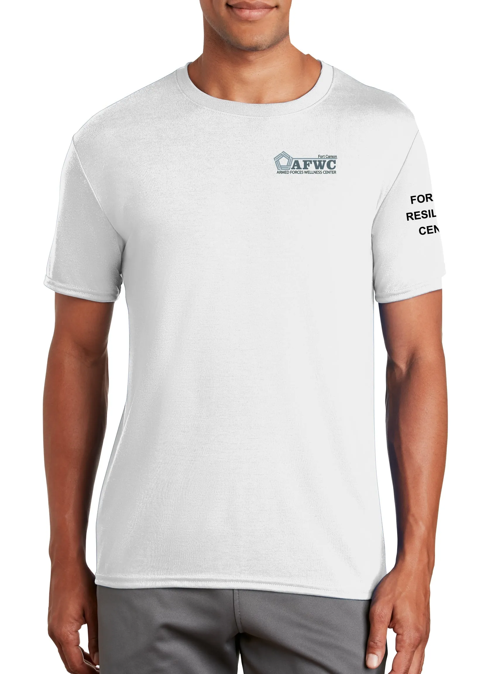 Colors Polyester Performance T-Shirt. (Feels like Cotton) Art on Back, Round Design.