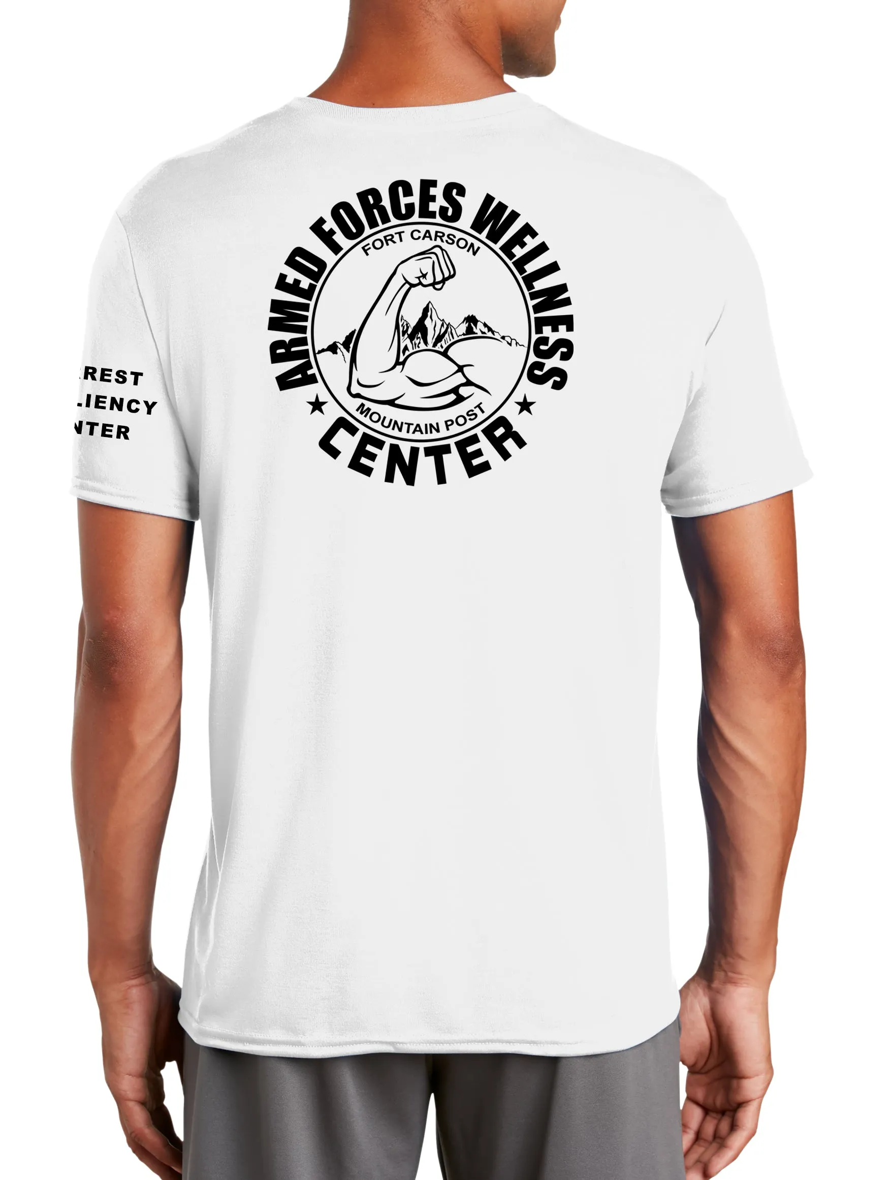 Colors Polyester Performance T-Shirt. (Feels like Cotton) Art on Back, Round Design.