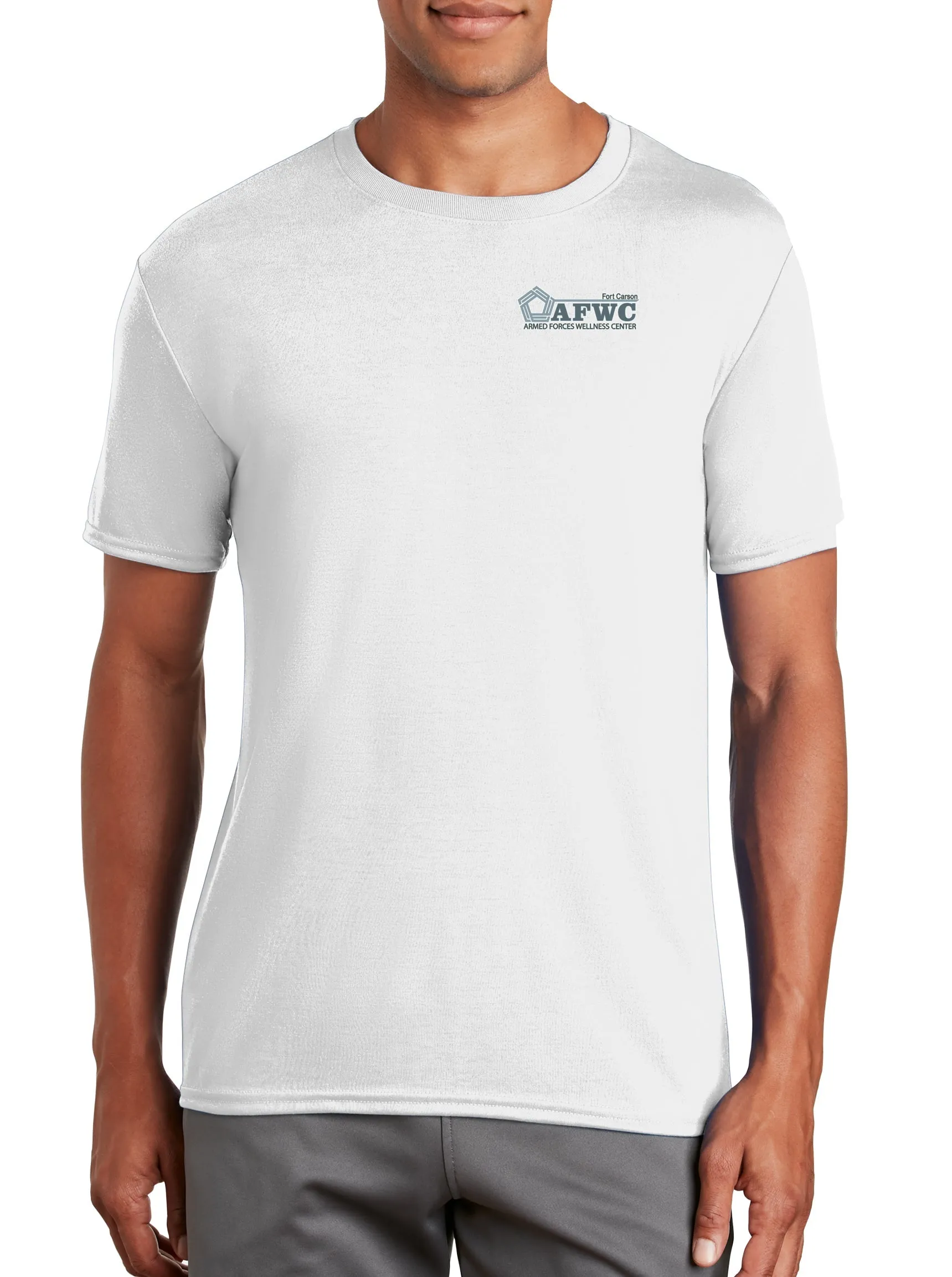 Colors Polyester Performance T-Shirt. (Feels like Cotton) Art on Back, Round Design.