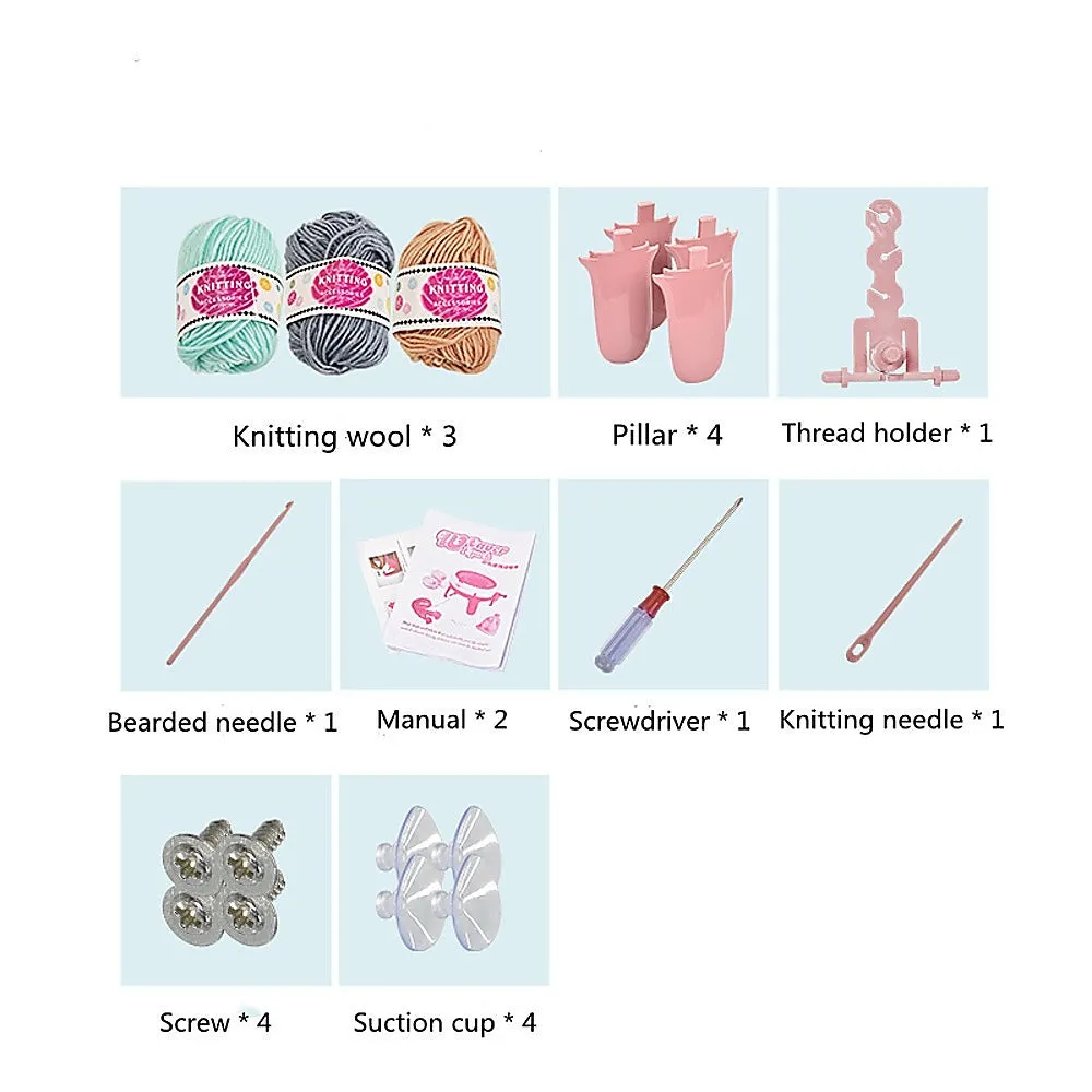 DIY Knitting Machine Smart Weaving Knit Rotating Kids Toy for Scarf, Sock, Hat Gift