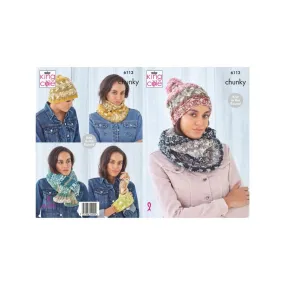 King Cole Accessory Knitting Pattern 6113