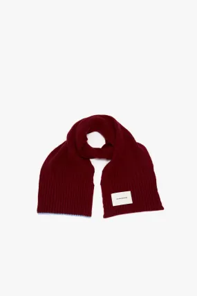 Logo Patch Scarf In Burgundy