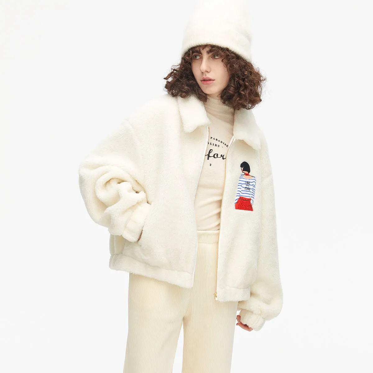 'Pearl Girl' Fuzzy Jacket