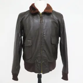 VINTAGE USN US NAVY LEATHER JACKET FLYERS TYPE G-1 G1 1967 SIZE 44